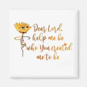 Faith Sunflower with Prayer Quote Magnet