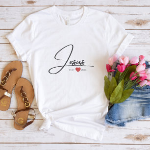 Faith t-shirt for women Jesus with heart