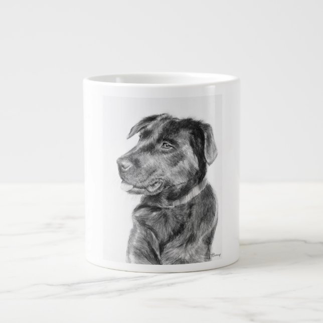 Faith the Black Lab Large Coffee Mug (Front)
