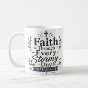 Faith Through Every Stormy Day Bible Verse Quote Coffee Mug
