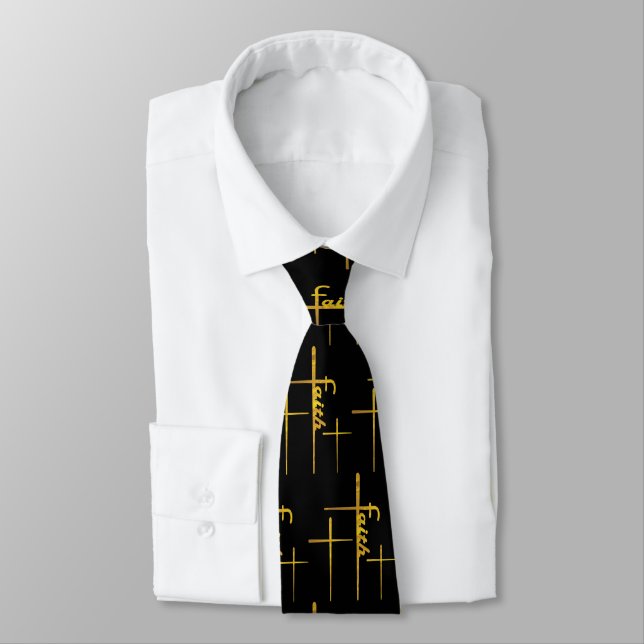 Faith Trinity Christian Cross Men's Easter Tie (Tied)