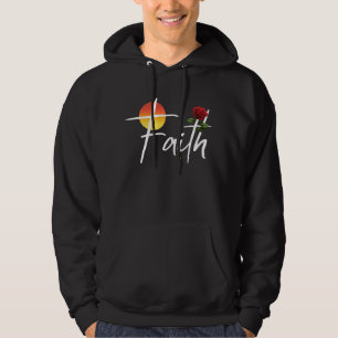 Faith Typography With Roses Hoodie