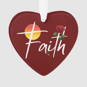 Faith Typography With Roses Ornament