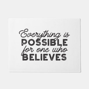 Faith Unbounded - 'Everything is Possible' Quotes Doormat