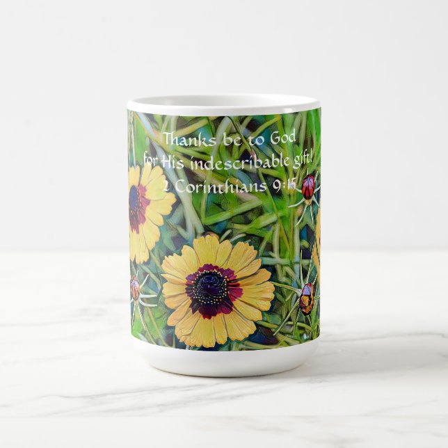 Faith Wildflower Floral Bible Verse Mug Cup (Center)