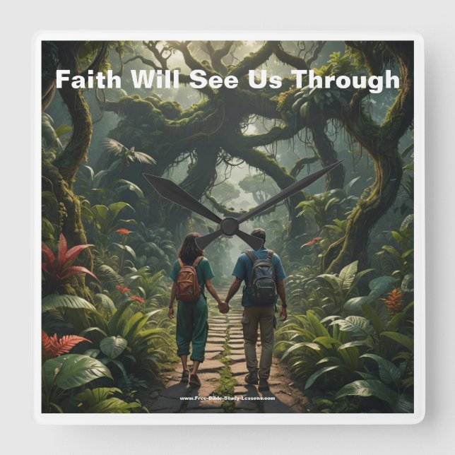 Faith Will See Us Through Wall Clock (Front)