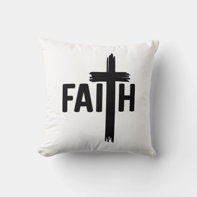 Faith with Cross Cushion (Front)