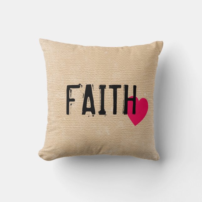 FAITH with Heart Cushion (Front)