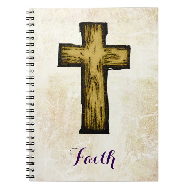 Faith Wooden Cross Symbol of Hope and Inspiration Notebook (Front)
