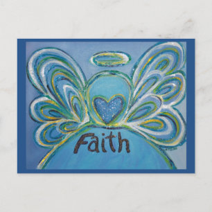 Faith Word Inspirational Angel Postcard