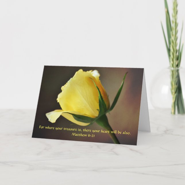 Faith Yellow Rose Friendship Card (Front)