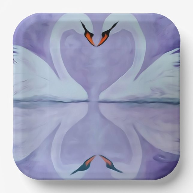 Faithful as a swan paper plate (Front)