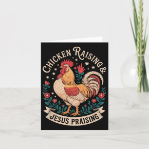 Faithful Chicken Farmer Funny Christian Retro Sayi Card