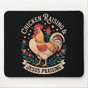 Faithful Chicken Farmer Funny Christian Retro Sayi Mouse Pad