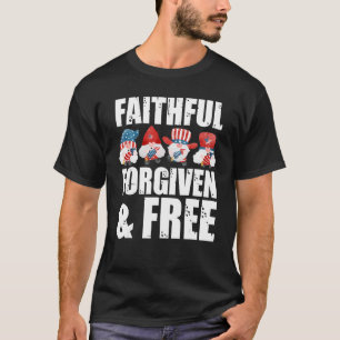 Faithful Forgiven & Free Fireworks Dad Usa T-Shirt