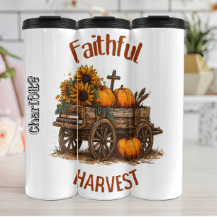 Faithful Harvest Wagon Graphic Thermal Tumbler