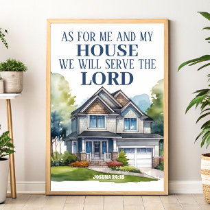 Faithful Home Joshua 24:15 Christian Wall Art