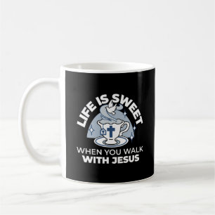 Faithful Living Art – Teacup with Cross and Dove  Coffee Mug