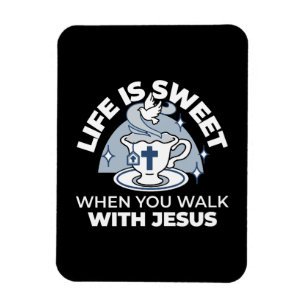 Faithful Living Art – Teacup with Cross and Dove  Magnet