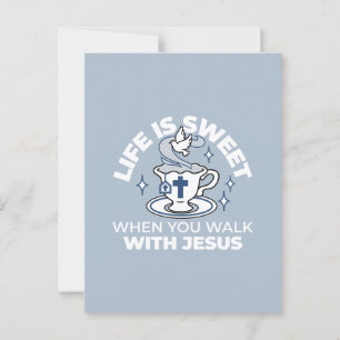 Faithful Living Art – Teacup with Cross and Dove Postcard