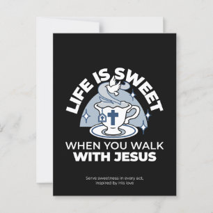 Faithful Living Art – Teacup with Cross and Dove Postcard