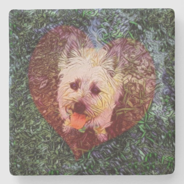 Faithful Love Square Stone Coaster (Front)