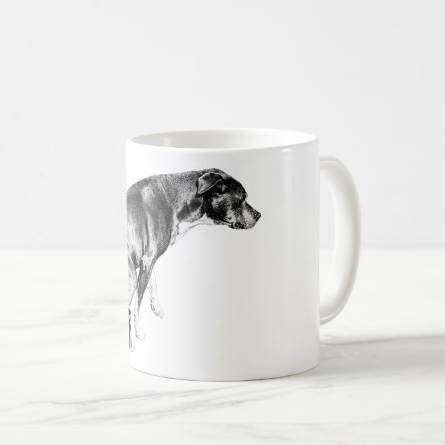 Faithful Pup in Fall Shadows Coffee Mug (Front Right)