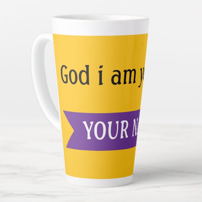 Faithful Son – Custom Name Inspirational Design Latte Mug (Left Angle)