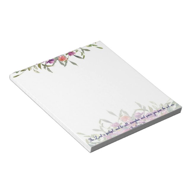 Faithful watercolor floral   notepad (Angled)