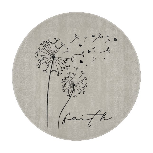Faithful Whispers: Dandelion Dreams Cutting Board (Front)