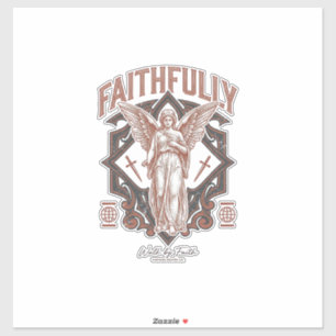 Faithfully Angel Vintage Engraving Christian T-Shi