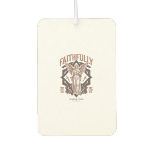 Faithfully Angel Vintage Engraving Christian T-Shi Car Air Freshener