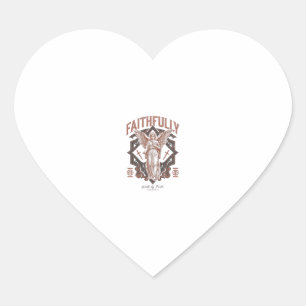 Faithfully Angel Vintage Engraving Christian T-Shi Heart Sticker