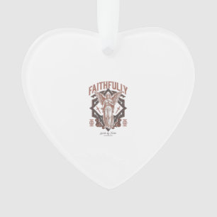 Faithfully Angel Vintage Engraving Christian T-Shi Ornament