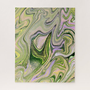 Faithfully Yours 1 Free Form Green Abstract Puzzle