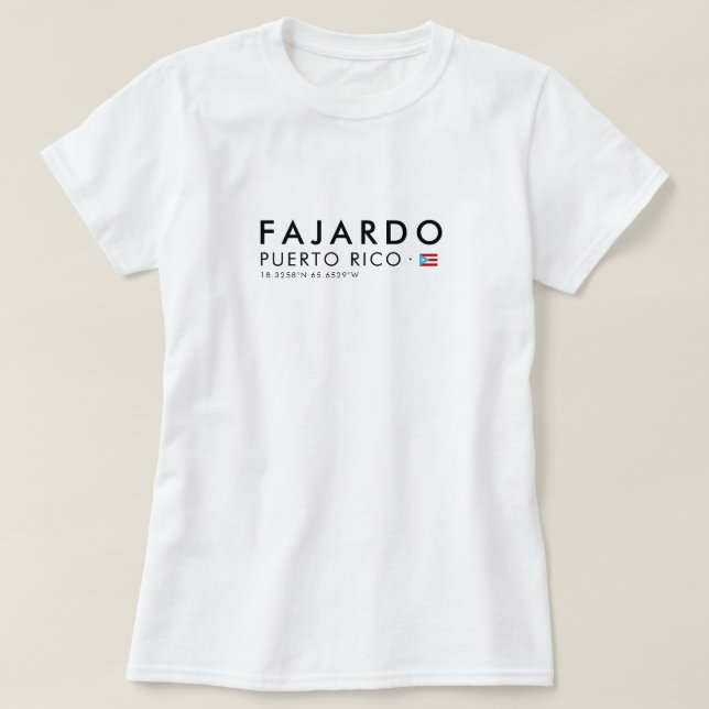 Fajardo Puerto Rico T-Shirt | Coordinates Tee (Design Front)