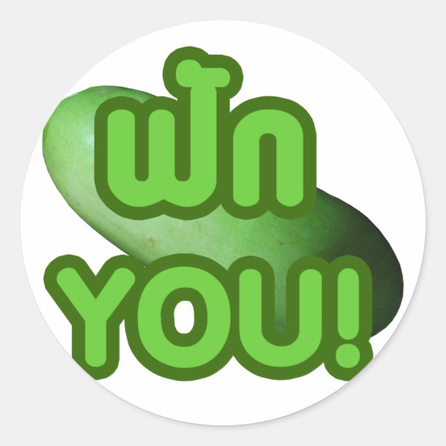 FAK YOU! ... Green Squash (Winter Melon) Classic Round Sticker (Front)
