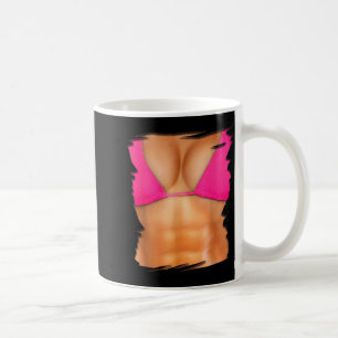 Fake Abs Shirt Bikini Body Muscle Six Pack Fake Coffee Mug