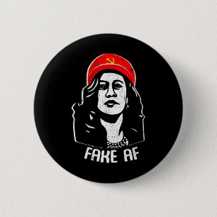 Fake Af Kamala Harris Communism Election Humor Men 6 Cm Round Badge