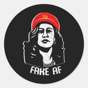 Fake Af Kamala Harris Communism Election Humour Me Classic Round Sticker