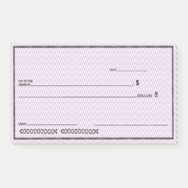 Fake Blank Check Post-it Notes (Front)