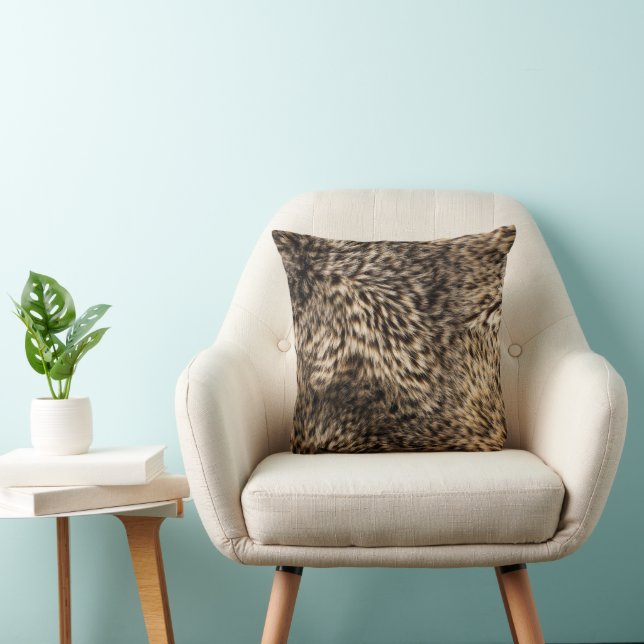 Fake Brown Fur Cushion (Chair)