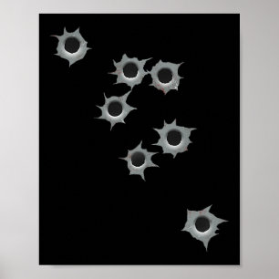 Fake Bullet Hole Funny Costume Graphic Design  Poster