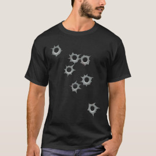 Fake Bullet Hole Funny Costume Graphic Design  T-Shirt