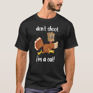 Fake Cat Meow Thanksgiving Turkey Thanksgiving Cat T-Shirt