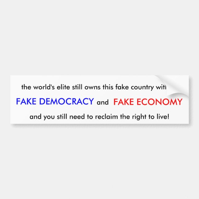 Fake Country Bumper Sticker (Front)