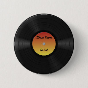 Fake Custom Vinyl Record 6 Cm Round Badge