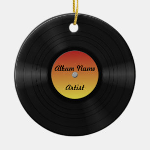 Fake Custom Vinyl Record Ceramic Tree Decoration