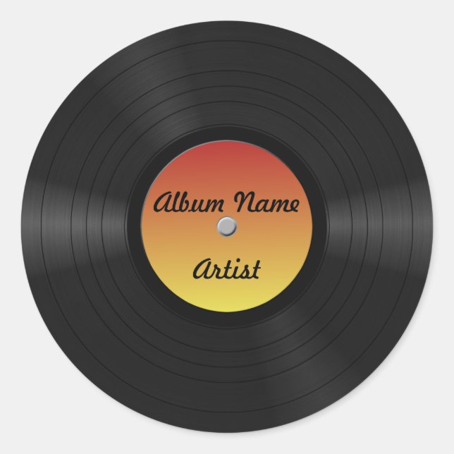 Fake Custom Vinyl Record Classic Round Sticker (Front)
