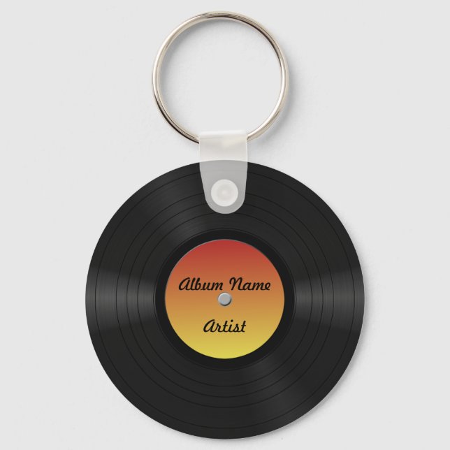 Fake Custom Vinyl Record Key Ring (Front)